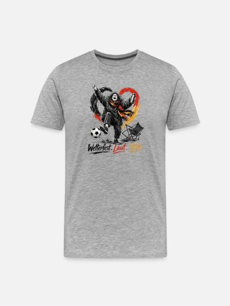 Wetterfest Laut Stolz – Fußballheldin - Männer Premium Bio T-Shirt - Grau meliert