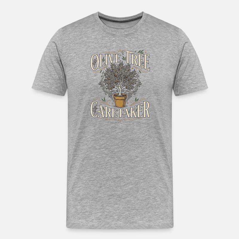 Olive Tree - Men's Premium Organic T-Shirt - heather grey