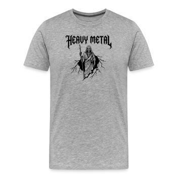 Musique heavy metal - T-shirt bio Premium Homme - gris chiné - Devant - Damien (186cm)