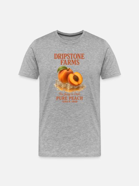 Peach Fruit Summer Retro - Men's Premium Organic T-Shirt - heather grey