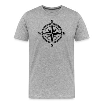 Compass - Men's Premium Organic T-Shirt - heather grey - Front - Damien (186cm)