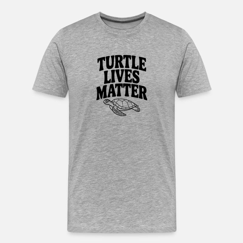 Turtle Lives Matter - Männer Premium Bio T-Shirt - Grau meliert