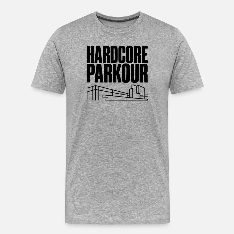 Hardcore Parkour - Männer Premium Bio T-Shirt - Grau meliert
