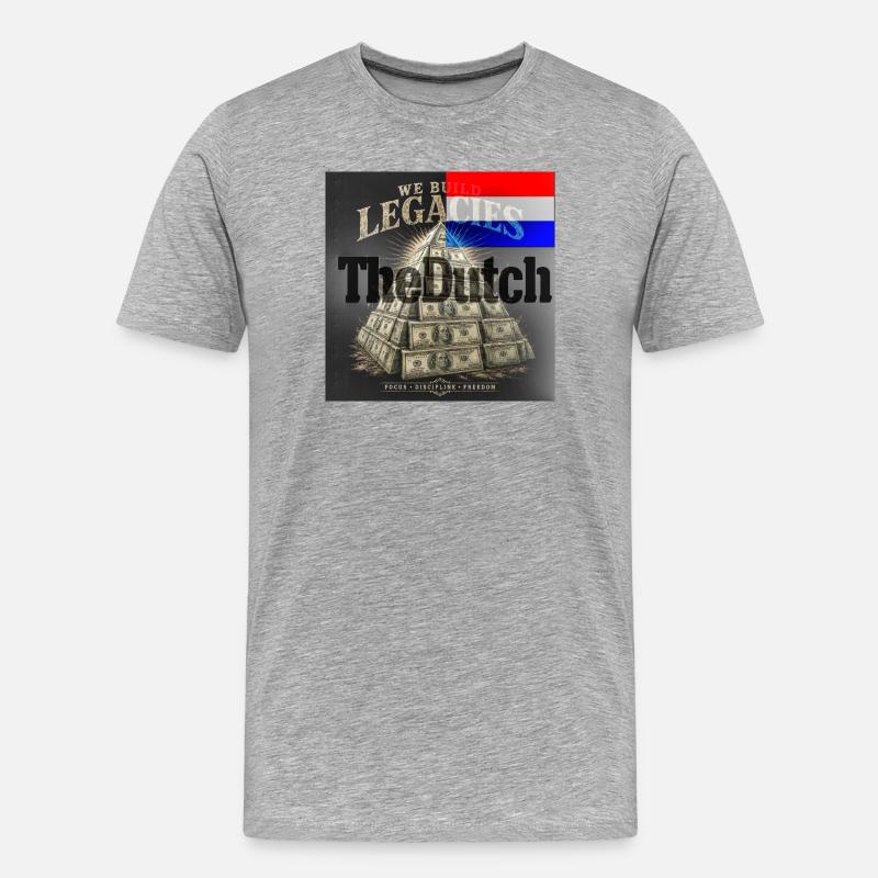 Vermächtnispyramide: Fokus und Freiheit - Männer Premium Bio T-Shirt - Grau meliert
