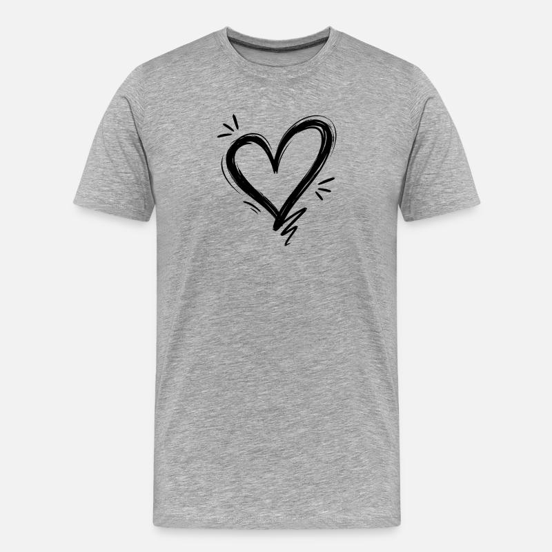 Heart - Men's Premium Organic T-Shirt - heather grey
