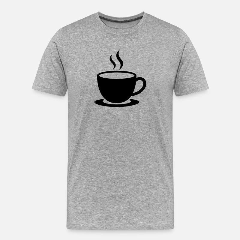 Kaffee Symbol - Männer Premium Bio T-Shirt - Grau meliert