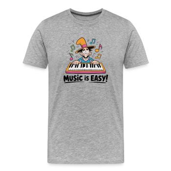 Beats de clavier magique - T-shirt bio Premium Homme - gris chiné - Devant - Damien (186cm)