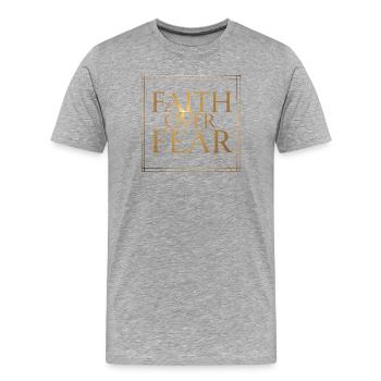 La foi plutôt que la peur - T-shirt bio Premium Homme - gris chiné - Devant - Damien (186cm)
