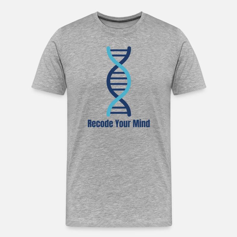 Recode Your Mind DNA Mindset - Männer Premium Bio T-Shirt - Grau meliert