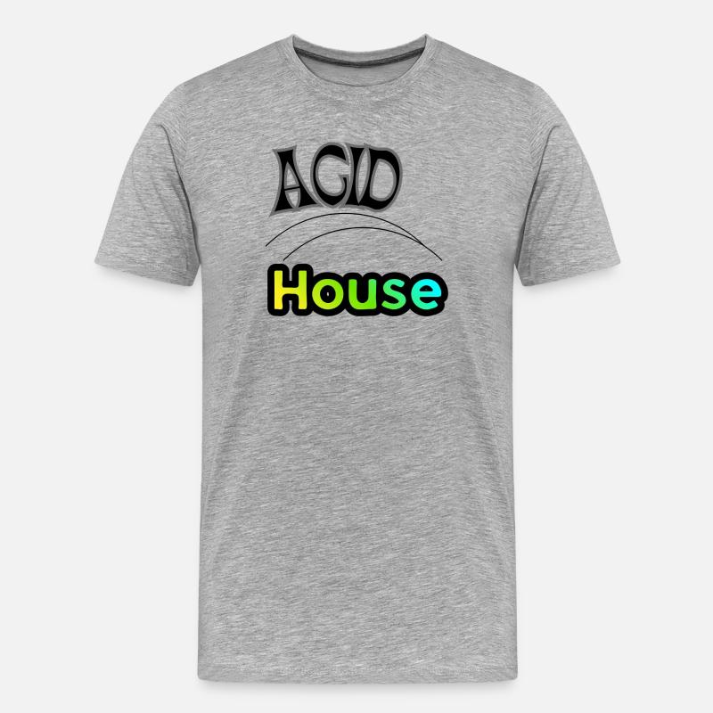 Acid House - Männer Premium Bio T-Shirt - Grau meliert