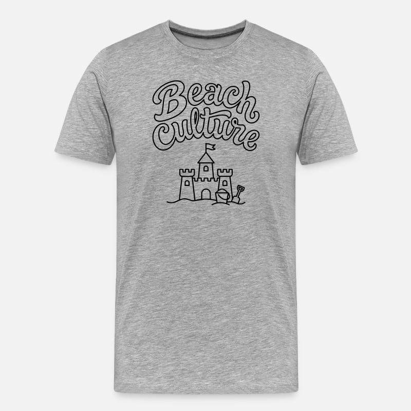 Strandkultur - Männer Premium Bio T-Shirt - Grau meliert