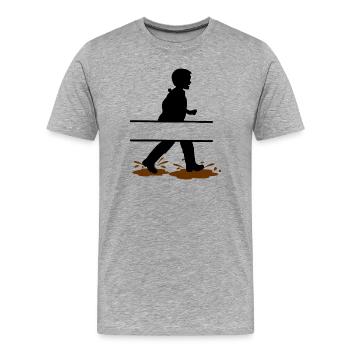 Wadloper Boy Custom – Divertissement dans la boue - T-shirt bio Premium Homme - gris chiné - Devant - Damien (186cm)