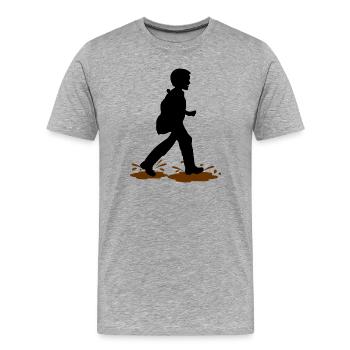 Wadloper Boy – Divertissement dans la boue - T-shirt bio Premium Homme - gris chiné - Devant - Damien (186cm)