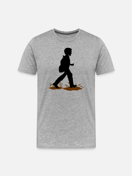 Wadloper Boy – Schlammspaß - Männer Premium Bio T-Shirt - Grau meliert