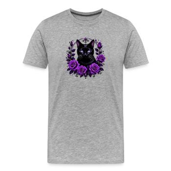 Night hangover in the lilac wreath - Men's Premium Organic T-Shirt - heather grey - Front - Damien (186cm)