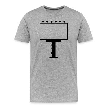 Panneau publicitaire - T-shirt bio Premium Homme - gris chiné - Devant - Damien (186cm)