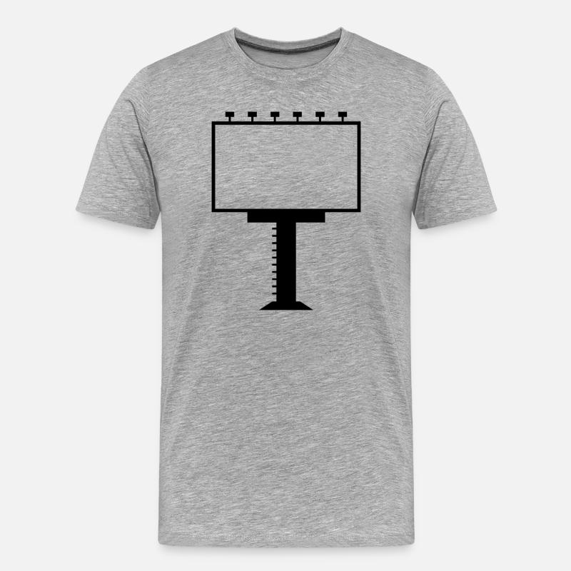 Werbetafel - Männer Premium Bio T-Shirt - Grau meliert