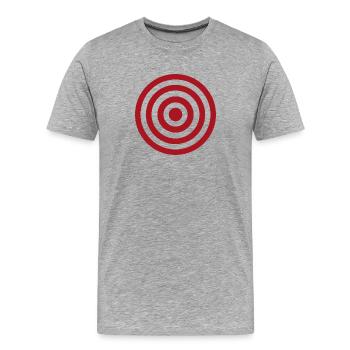Bullseye-Ziel - Männer Premium Bio T-Shirt - Grau meliert - Vorne - Damien (186cm)