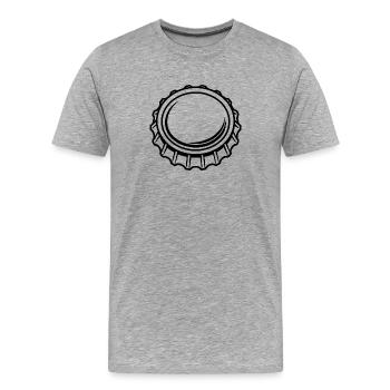 Bouchon de bouteille - T-shirt bio Premium Homme - gris chiné - Devant - Damien (186cm)