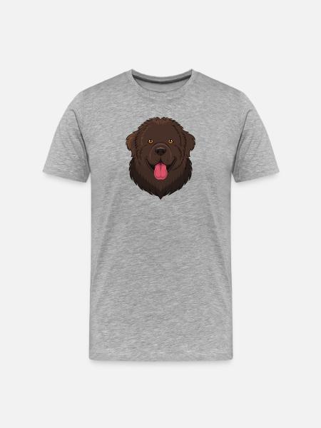 Newfoundland (portrait/comic) - Men's Premium Organic T-Shirt - heather grey