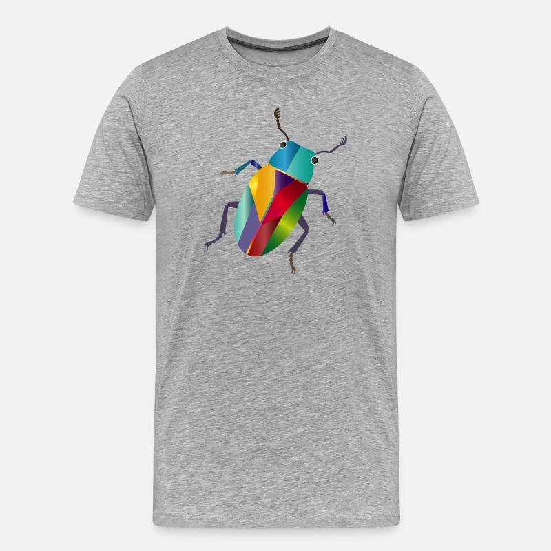 Bunter Juwelkäfer Regenbogen Stil - Männer Premium Bio T-Shirt - Grau meliert