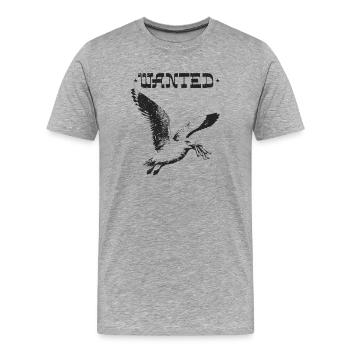 Recherché - Mouette Voleur - T-shirt bio Premium Homme - gris chiné - Devant - Damien (186cm)