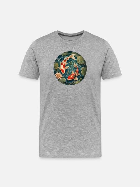 Koi Pond - Men's Premium Organic T-Shirt - heather grey
