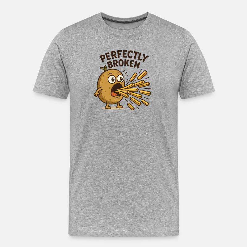 Perfect Broken Potato - Men's Premium Organic T-Shirt - heather grey