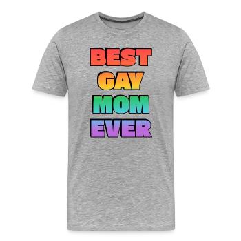 Beste schwule Mutter aller Zeiten Regenbogentext - Männer Premium Bio T-Shirt - Grau meliert - Vorne - Damien (186cm)