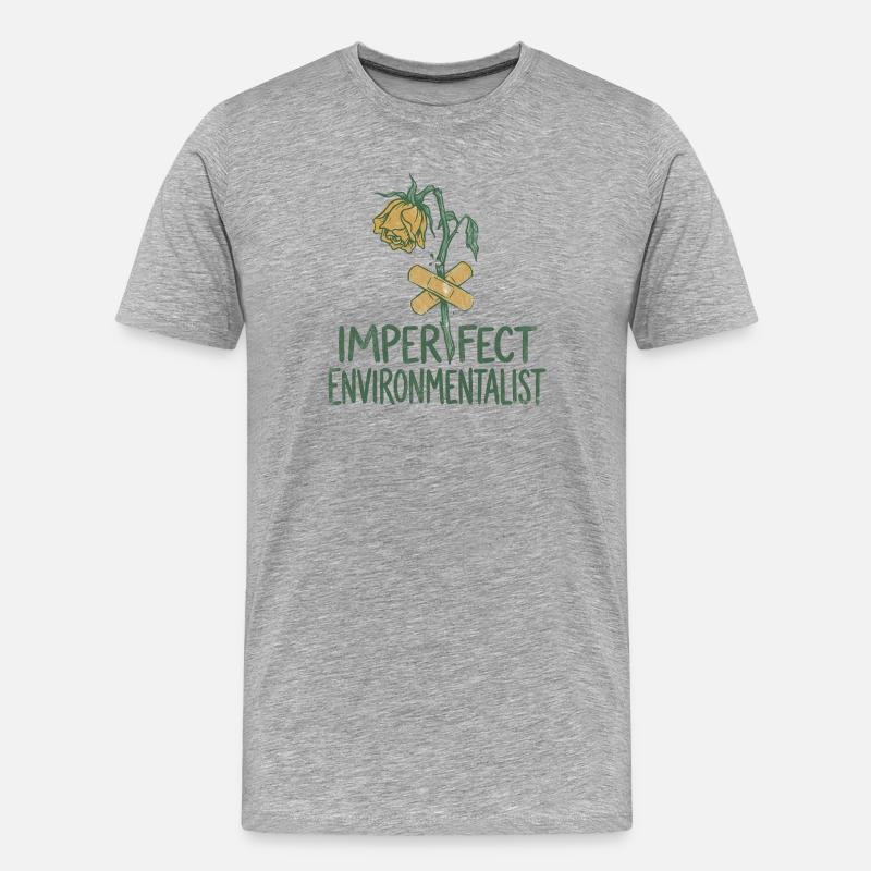 Kaputte Blume - Männer Premium Bio T-Shirt - Grau meliert