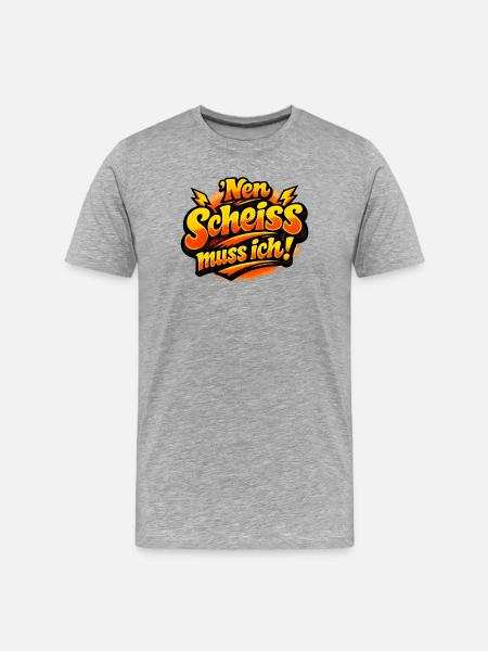 Nen Scheiss Muss ich retro comic - Men's Premium Organic T-Shirt - heather grey