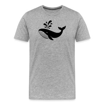 Wal - Männer Premium Bio T-Shirt - Grau meliert - Vorne - Damien (186cm)