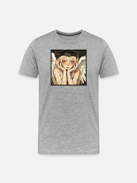 Graduation Angel Winged  - Men's Premium Organic T-Shirt - heather grey