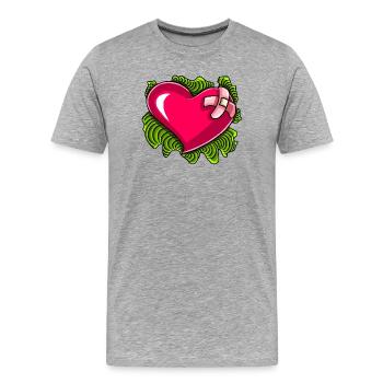 Cœur résilient - T-shirt bio Premium Homme - gris chiné - Devant - Damien (186cm)