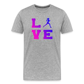 Geschenkidee für eine Running mit Running - Männer Premium Bio T-Shirt - Grau meliert - Vorne - Damien (186cm)
