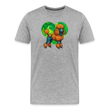Geometrisches Pudel-Kunst-Mosaikherz-Design - Männer Premium Bio T-Shirt - Grau meliert - Vorne - Damien (186cm)