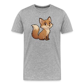 Warm cartoon fox - Men's Premium Organic T-Shirt - heather grey - Front - Damien (186cm)