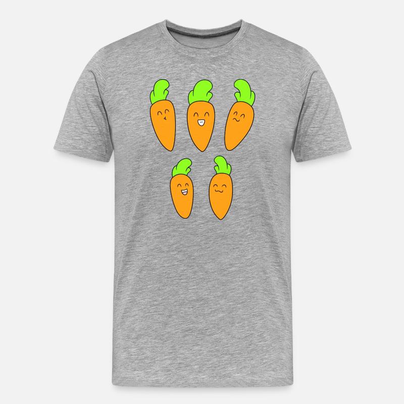 Süßes Karottengesicht - Männer Premium Bio T-Shirt - Grau meliert