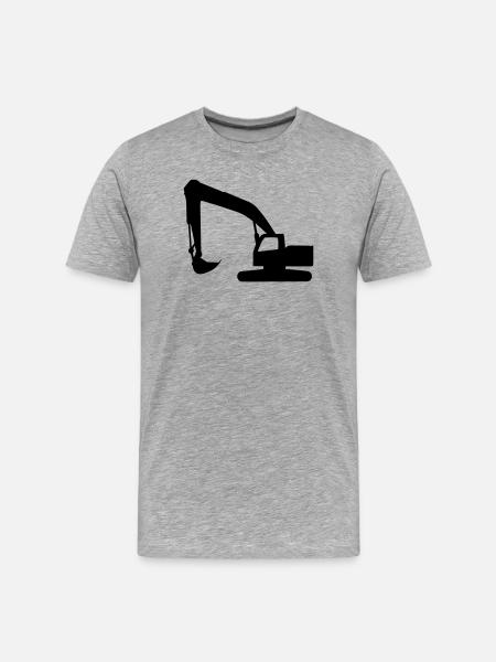Baggerleistung – Bauzeit - Männer Premium Bio T-Shirt - Grau meliert