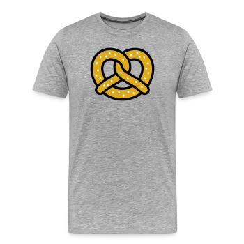 Festival folk du jardin de bière Pretzel Bavaria Pretzel Baker - T-shirt bio Premium Homme - gris chiné - Devant - Damien (186cm)