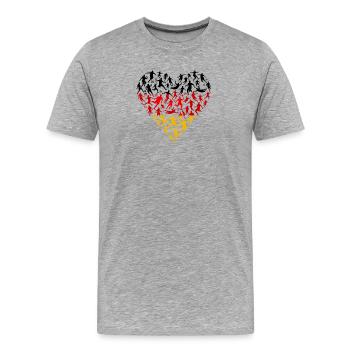 Fußball Herz Deutschland – Soccer Player - Men's Premium Organic T-Shirt - heather grey - Front - Damien (186cm)
