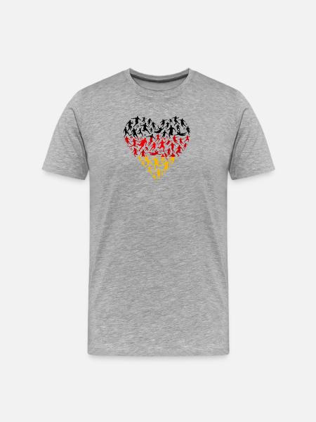 Fußball Herz Deutschland – Soccer Player - Men's Premium Organic T-Shirt - heather grey