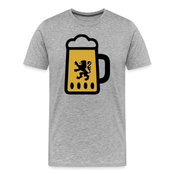 Maßkrug Bier Bayern Löwen Wappen Volksfest - Männer Premium Bio T-Shirt - Grau meliert - Vorne - Damien (186cm)