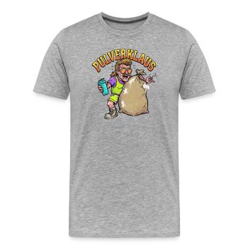 Pulverklaus: Protein oder Zauberpulver Gym - Männer Premium Bio T-Shirt - Grau meliert - Vorne - Damien (186cm)