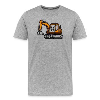 Excavator Kids - Men's Premium Organic T-Shirt - heather grey - Front - Damien (186cm)