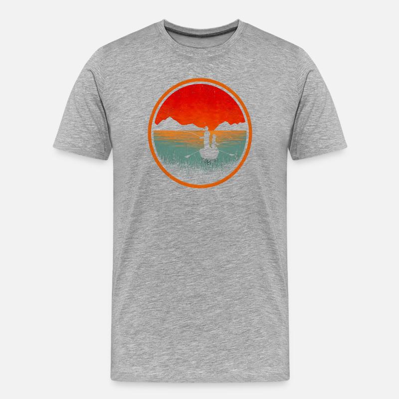 Bootsangeln - Männer Premium Bio T-Shirt - Grau meliert