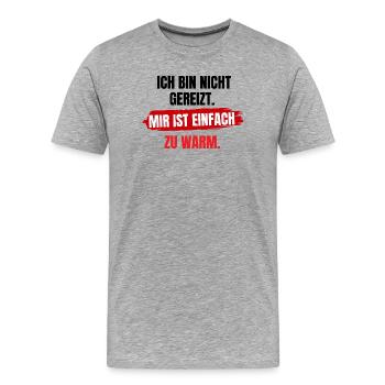 Mir Ist Einfach Warm - Männer Premium Bio T-Shirt - Grau meliert - Vorne - Damien (186cm)
