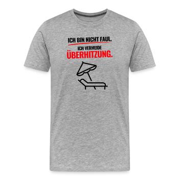 Überhitzung Aktiv - Männer Premium Bio T-Shirt - Grau meliert - Vorne - Damien (186cm)