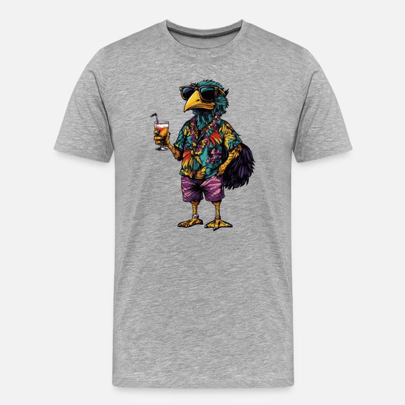 Ostrich Comic Summer - Men's Premium Organic T-Shirt - heather grey