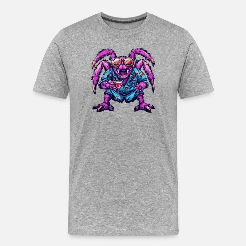 Tarantula Comic Sommer - Männer Premium Bio T-Shirt - Grau meliert